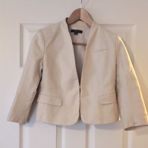Ann Taylor Beige Open-Front Blazer